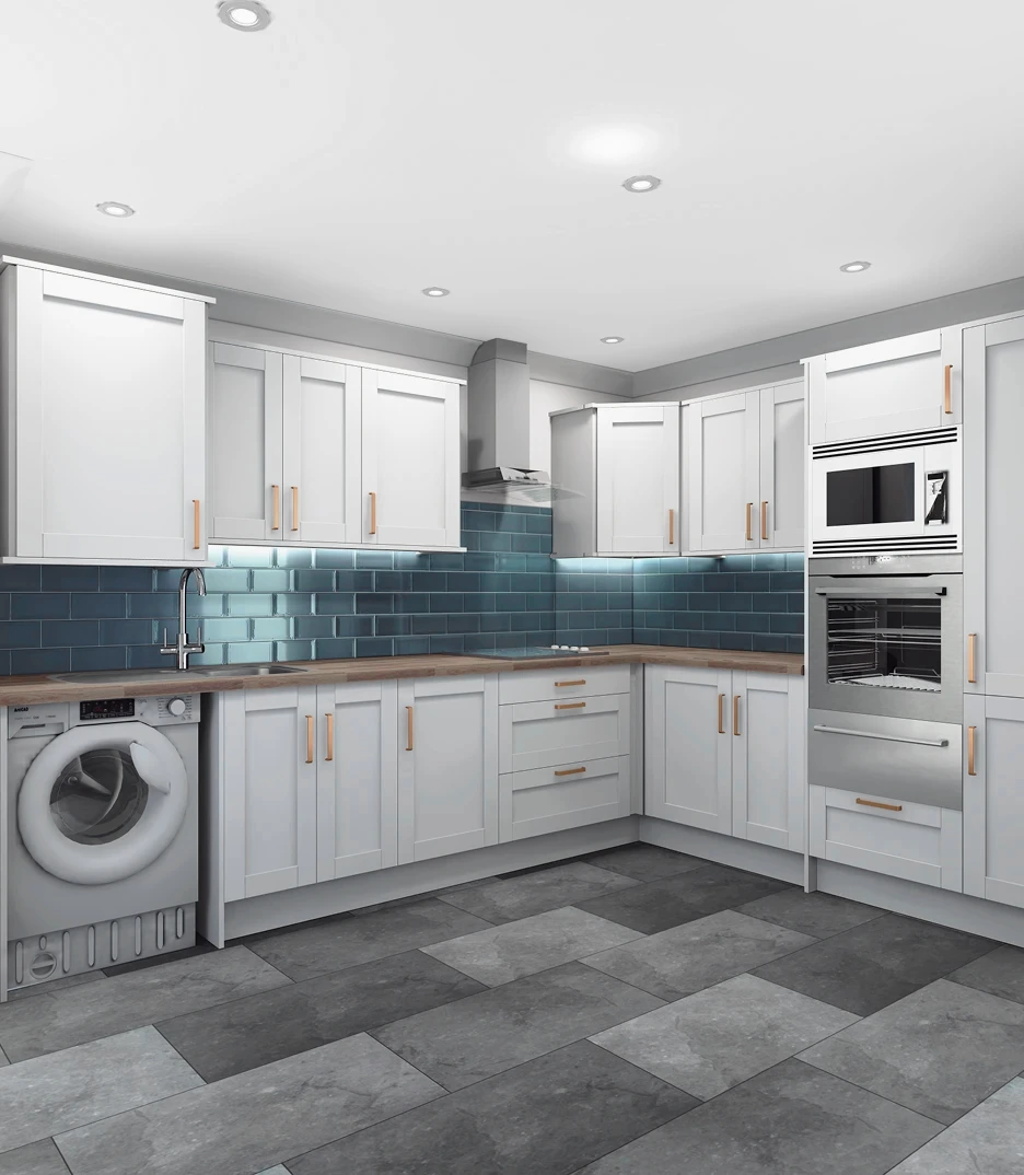 Solid wood custom kitchen cabinetry with natural finish and functional design