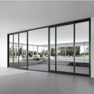 Multi-track sliding doors enable flexible configurations and maximum opening widths. A popular choice for villas and commercial façades that demand openness and visibility.