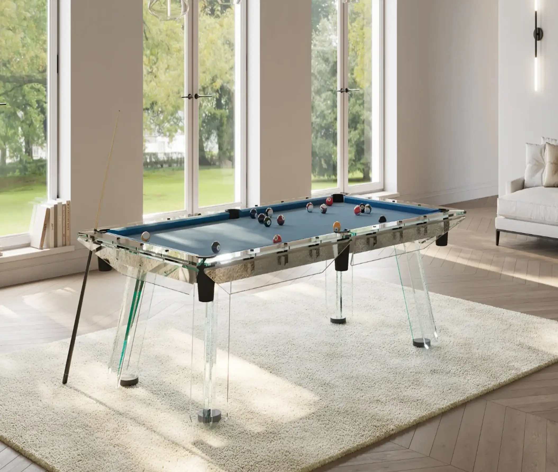 Entertainment and complementary furniture enhancing leisure spaces