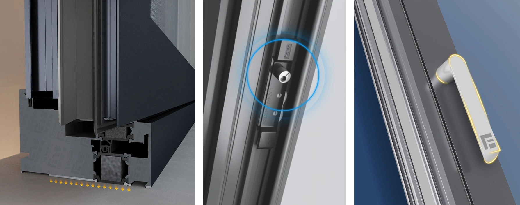 High-quality hardware system supporting up to 200 kg for windows and doors.