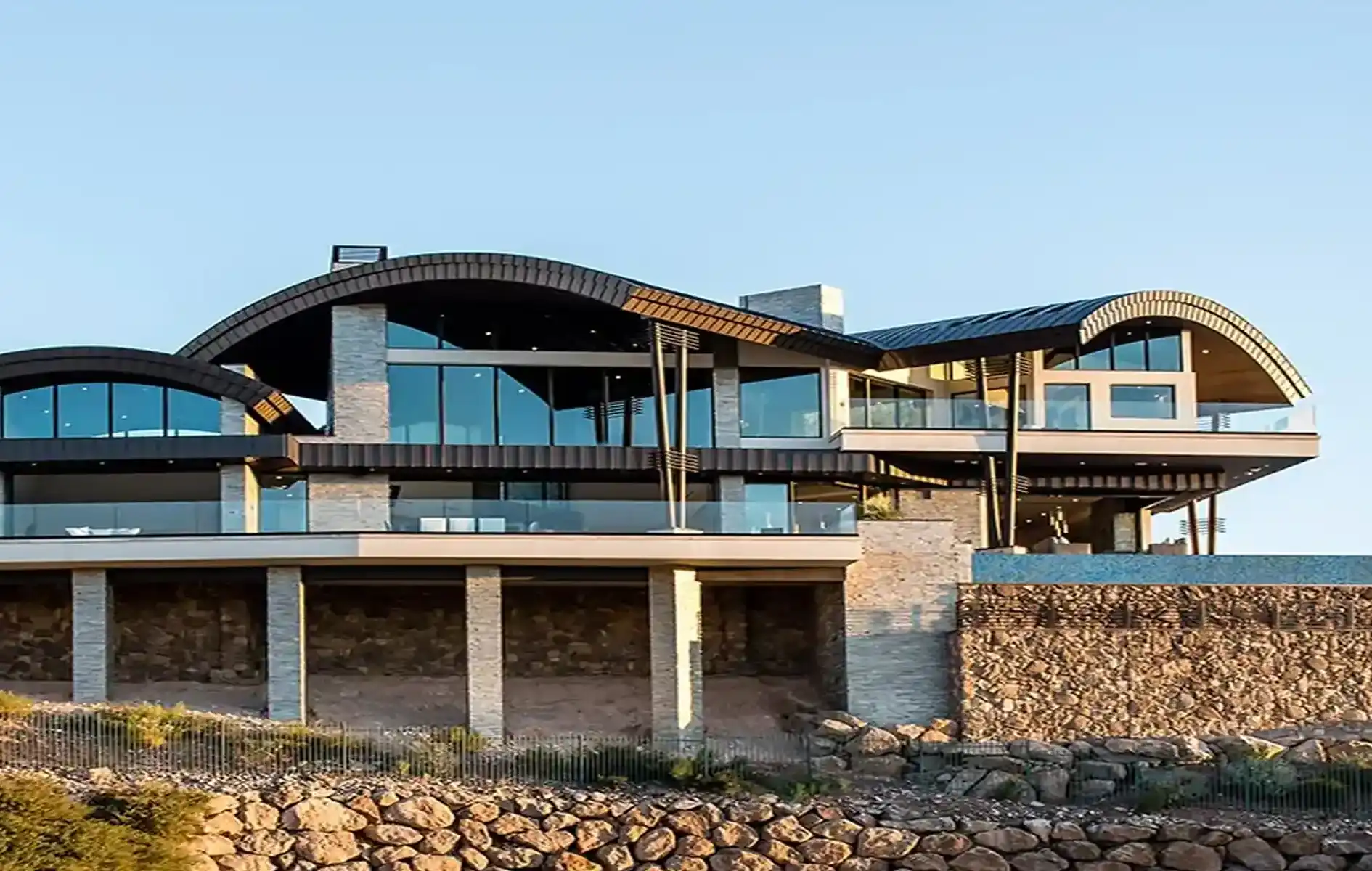 Custom villa project in Las Vegas featuring aluminum windows, doors, and a sunroom system, blending luxury design with durable materials.